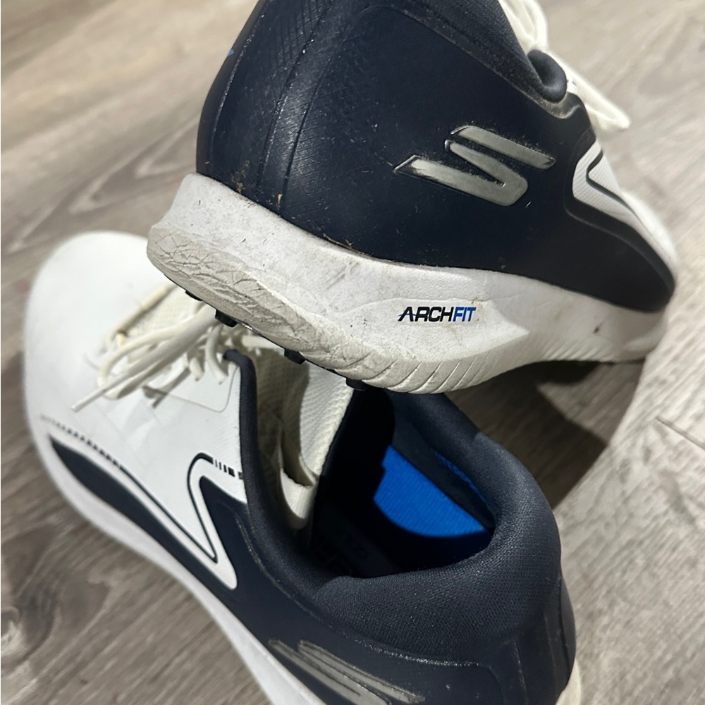 Skechers Arch Fit Navy and White Athletic Shoes